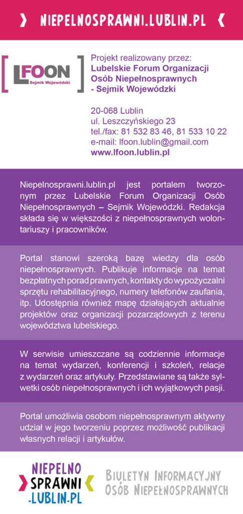 Ulotka Informacyjna Internetowy Biuletyn
