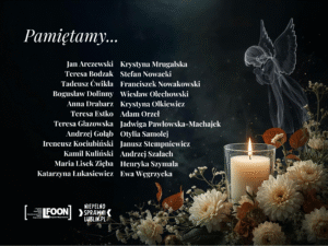 Grafika okolicznościowa z listą zmarłych Przyjaciół LFOON-SW